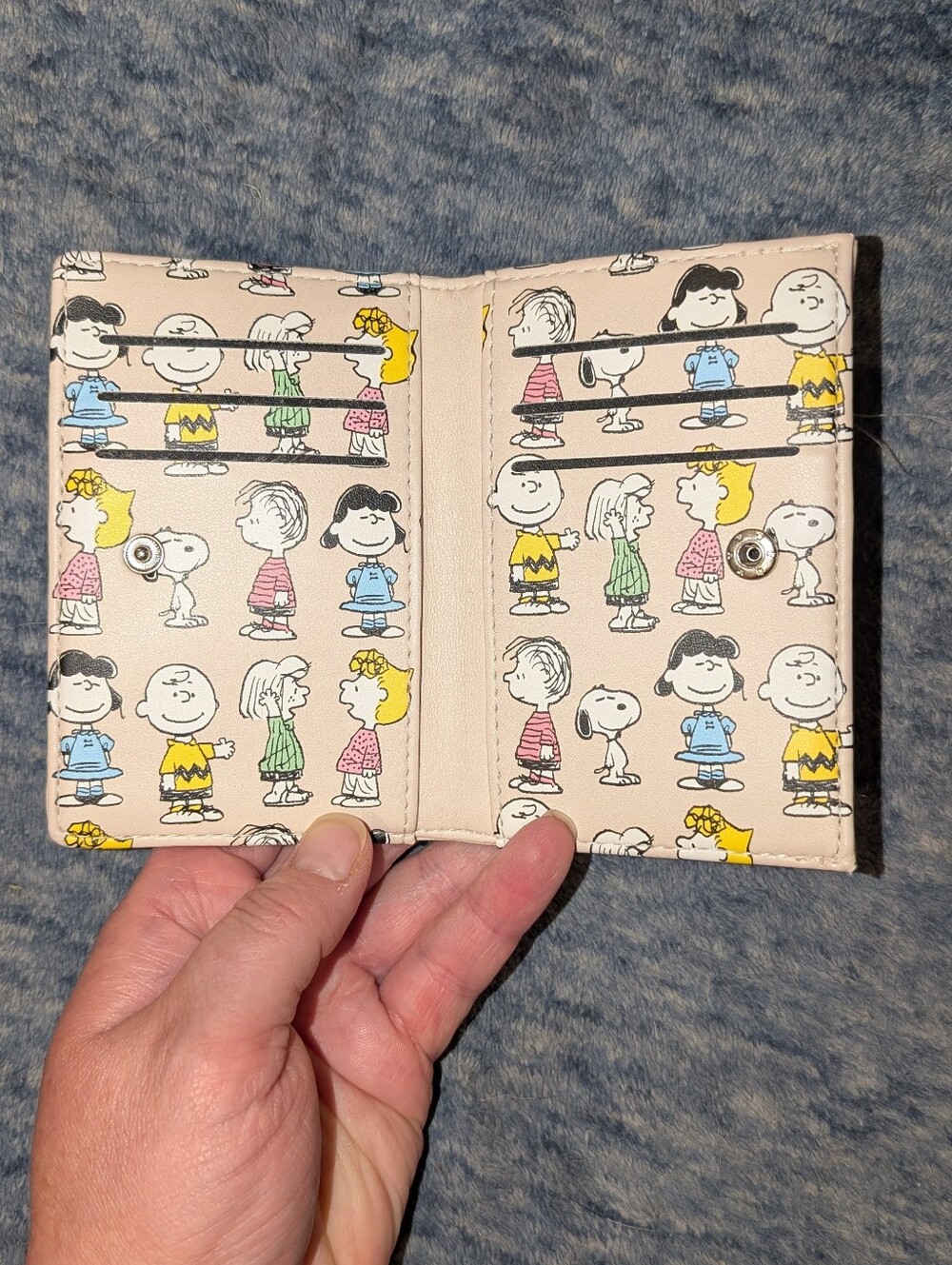 Peanuts NWOT Snoopy Rainbow Card Wallet - Cream with Pastel Accents - Picture 4 of 5
